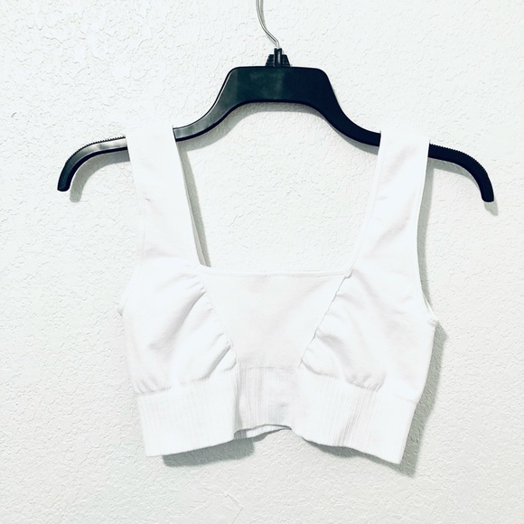 Free People Movement Good Karma Square-Neck Bra (White) - Picture 4 of 5